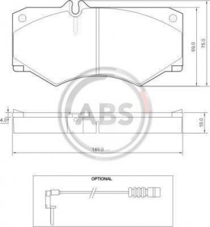 Тормозные колодки перед. MB W463/ W460 88- A.B.S. 36490