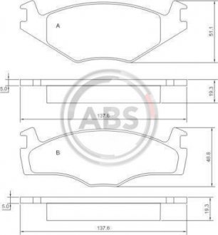 Колодки тормозные перед. Caddy/Cordoba/Golf/Ibiza/Jetta (81-03) A.B.S. 36536