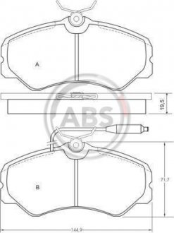 Колодки тормозные пер. 405/J5/A3/C25/Ducato/AR Series 85-99 A.B.S. 36589