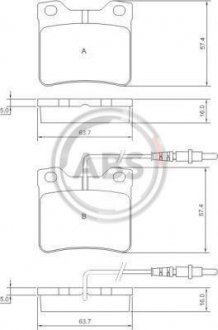 Гальмівні колодки зад. Peugeot 406/607 95- (ATE) A.B.S. 36683