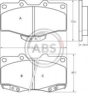 Тормозные колодки пер. Land Cruiser/Hilux/4 Runner/Taro 89- A.B.S. 36724