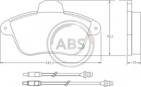 Гальмівні колодки перед. Peugeot 605 89-99 A.B.S. 36765