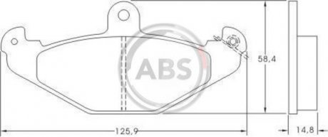 Гальмівні колодки зад. Laguna I 93-01 (brembo) (125,9x58,4x14,8) A.B.S. 36788