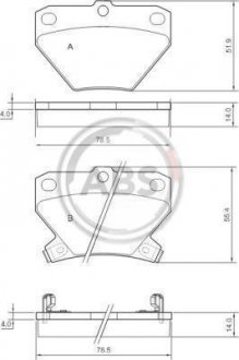 Тормозные колодки зад. Corolla/Prius/Yaris 99-09 A.B.S. 37136