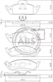 Гальмівні колодки перед. MB M-Class (W163) 98-05 A.B.S. 37198