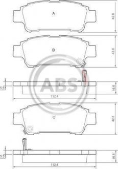 Колодки гальмівні задн. Estima/Previa/Avensis 00-06 A.B.S. 37228 (фото 1)