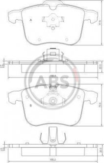 Тормозные колодки перед. Opel Vectra C 02- (ATE) A.B.S. 37389