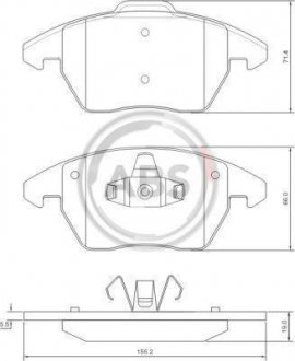 Тормозные колодки перед. Citroen C4/Peugeot 207/208/307/308/Jetta IV 07- A.B.S. 37429