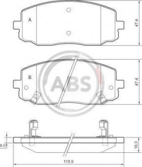 Тормозные колодки перед. Kia Picanto/Hyundai i10 04- (mando) A.B.S. 37474