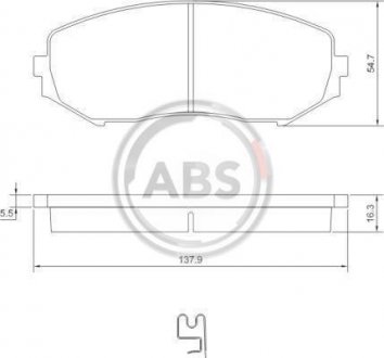 Тормозные колодки перед. Suzuki Grand Vitara 05-15 (tociko) A.B.S. 37531