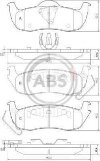 Колодки гальмівні задн. Grand Cherokee/Commander/QX56 03-13 A.B.S. 37534