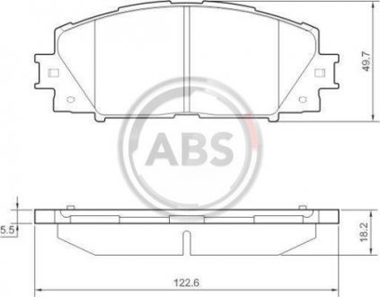 Гальмівні колодки перед. Toyota Yaris 07- (akebono) A.B.S. 37542