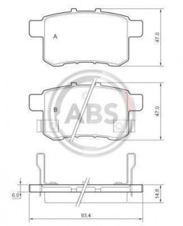 Тормозные колодки зад. Honda Accord VIII 08- (nissin) A.B.S. 37756