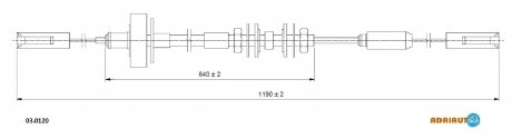 AUDI Трос сцепления 100 1.9/2.2 82- ADRIAUTO 03.0120