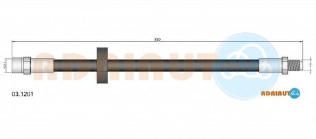 VW Шланг тормозной пер. (385мм) LT 83-96, AUDI 100 82 ADRIAUTO 03.1201