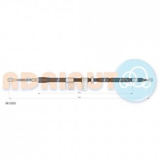 DAEWOO Трос ручного тормоза прав Lanos (все мод. с 99 -)1585 задн. ADRIAUTO 06.0202