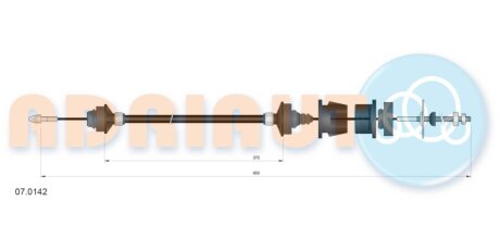 CITROEN Трос сцепления ZX 1,6-1,9 91- 657/369mm ADRIAUTO 07.0142