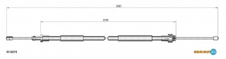CITROEN Трос ручного тормоза прав.Xsara Picasso 00- ADRIAUTO 07.0274 (фото 1)