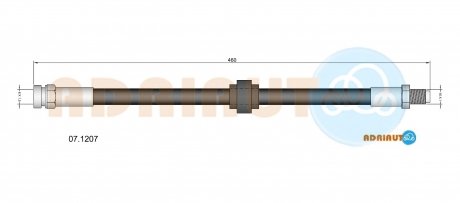 CITROEN Торм.шланг передн.BX -93 ADRIAUTO 07.1207