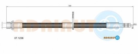 CITROEN Шланг тормозной пер. прав.C1, TOYOTA AYGO ADRIAUTO 07.1236