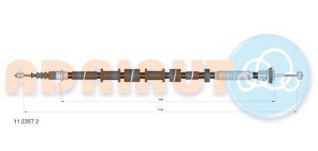 FIAT Трос ручного тормоза лев/прав 500L 12- ADRIAUTO 11.0267.2 (фото 1)
