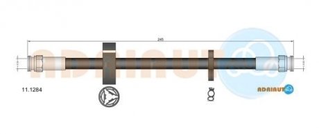 FIAT Шланг тормозной задний Bravo 1.8,2.0 95- ADRIAUTO 11.1284