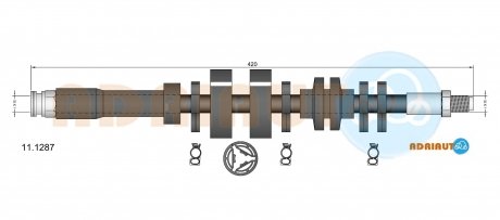 FIAT Торм.шланг передн.лев.Punto ADRIAUTO 11.1287