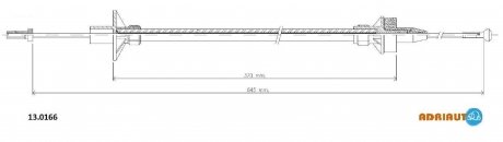 FORD Трос сцепления Fiesta 16V все 93- (646/360) ADRIAUTO 13.0166