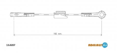 FORD Трос ручного тормоза ESCORT,ORION 80-84 158 ADRIAUTO 13.0207