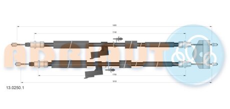 Трос зупиночних гальм ADRIAUTO 13.0250.1