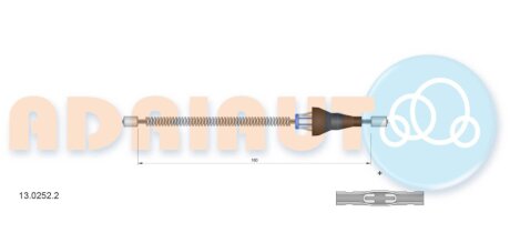 FORD Трос ручного тормоза лев./прав. Tourneo Courier 14- ADRIAUTO 13.0252.2 (фото 1)