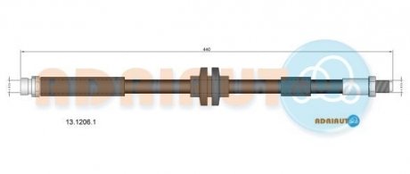 FORD Шланг тормозной задн.Focus II 04- ADRIAUTO 13.1206.1