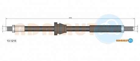 FORD Шланг тормозной передн. 1,3 Escort/Orion -90 ADRIAUTO 13.1215