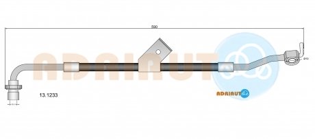 FORD Шланг тормозной передний левый Transit 86- ADRIAUTO 13.1233