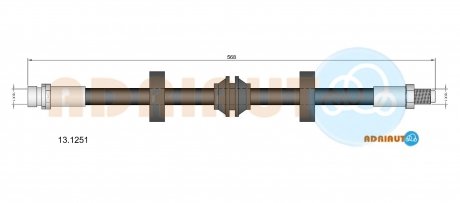 FORD Шланг тормозной задн. диск. торм Mondeo -96 ADRIAUTO 13.1251