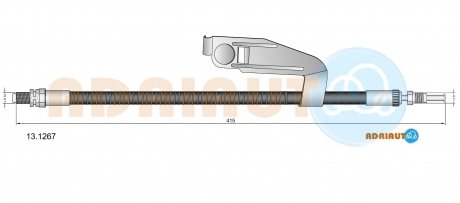 FORD Шланг тормозной передн. прав. Fiesta 95- ADRIAUTO 13.1267