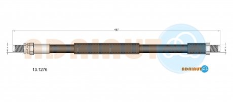 FORD Шланг тормозной зад. Escort 95- (диски) ADRIAUTO 13.1276