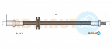 LADA Шланг тормозной передн. 2108-09 ADRIAUTO 21.1204