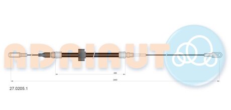 Трос ручного гальма ADRIAUTO 27.0205.1