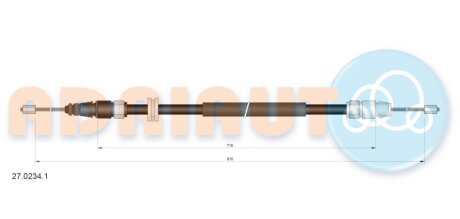 DB Трос ручного тормоза ML W164 ADRIAUTO 27.0234.1