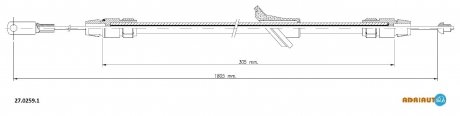 DB Трос ручного тормоза 1805/306mm Sprinter 06- ADRIAUTO 27.0259.1