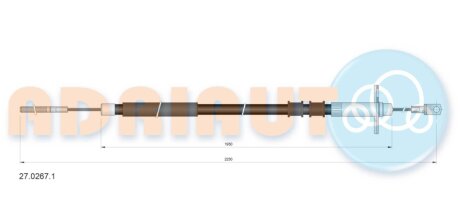 DB Трос ручного торм задн.лев.G W463 ADRIAUTO 27.0267.1