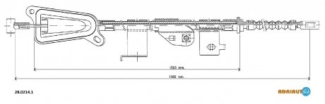 NISSAN Трос ручного тормоза прав.Almera 01- ADRIAUTO 28.0214.1