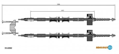 OPEL Трос ручного тормоза задн. (диск) Astra G 00- ADRIAUTO 33.0282 (фото 1)