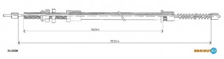 PEUGEOT Трос ручного тормоза 305 -88 ADRIAUTO 35.0208