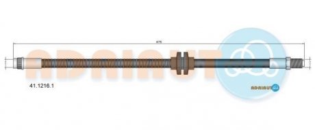 RENAULT Шланг тормозной пер.L=475mm Megane 02-, Scenic 03-, Grand Scenic 04- ADRIAUTO 41.1216.1 (фото 1)