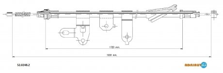 TOYOTA Трос ручного тормоза лев. 11930/1720 мм COROLLA Verso 04- ADRIAUTO 52.0248.2