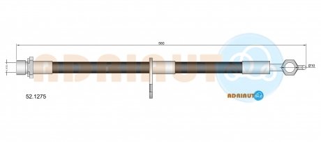 TOYOTA Шланг тормозной пер. пр.Yaris -05 ADRIAUTO 52.1275