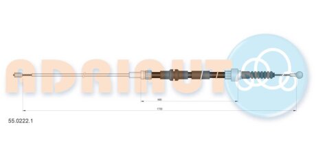 VW Трос ручного тормоза задн. CADDY III 08- ADRIAUTO 55.0222.1 (фото 1)