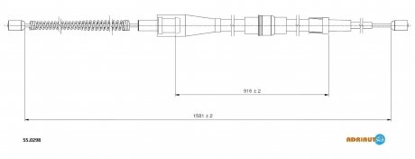 VW Трос ручного тормоза Skoda Fabia,Polo ADRIAUTO 55.0298 (фото 1)